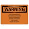 Signmission Safety Sign, OSHA WARNING, 12" Height, Aluminum, Gas Suppression Discharge Actuator, Landscape OS-WS-A-1218-L-12626 - alternate 1